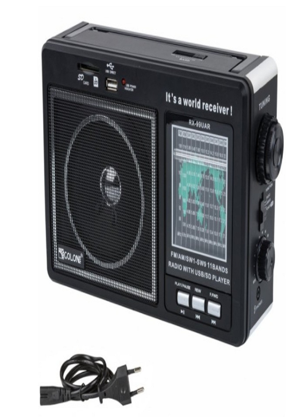 Портативный радиоприемник RX-98 UAR Черный Golon (253587862)