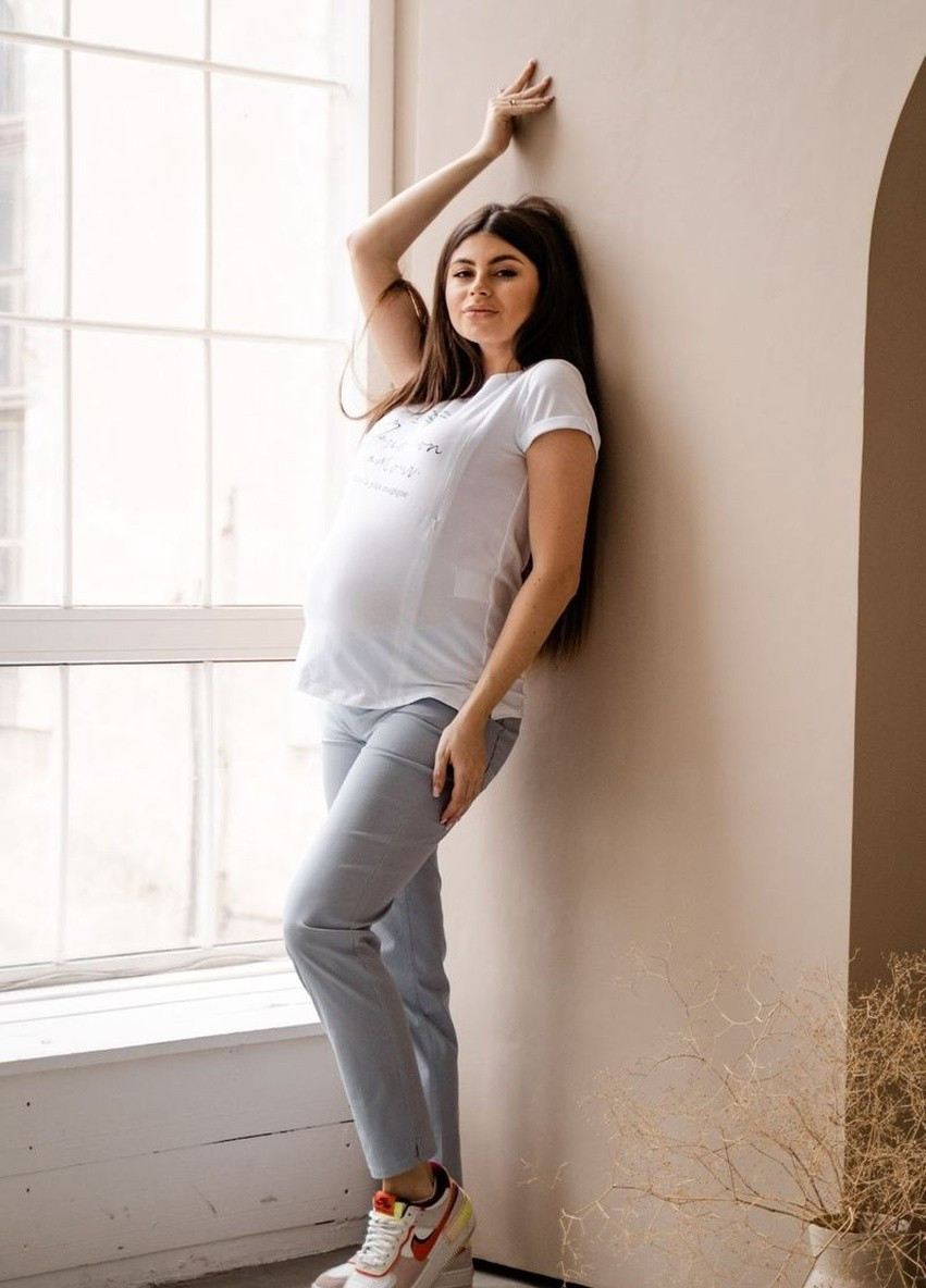 Штани для вагітних, майбутніх мам блакитні To Be (228254777)