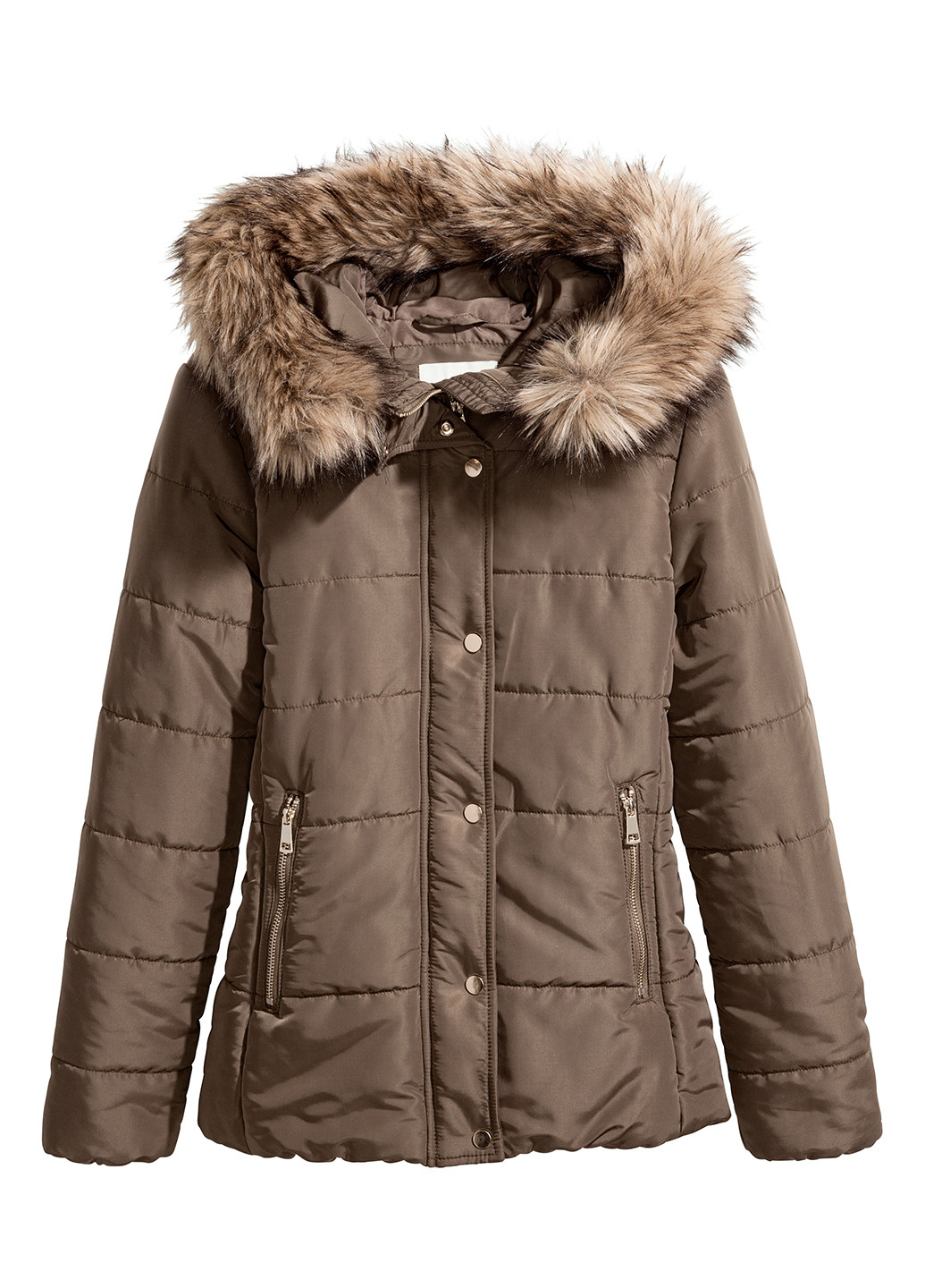 Темно-бежевая зимняя куртка H&M