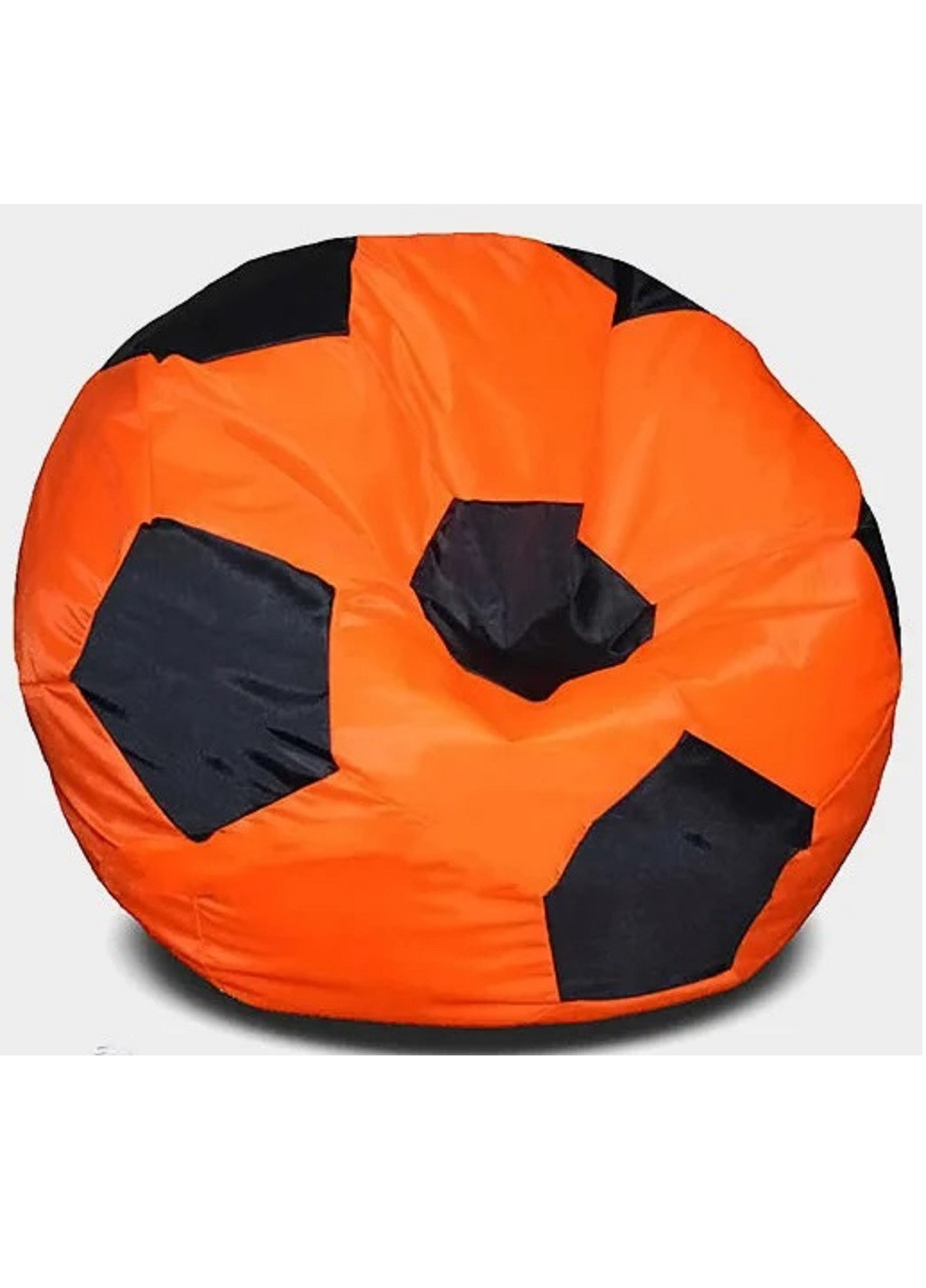 Безкаркасне крісло мішок футбольний м'яч 120х120 см (31244-Нов) Помаранчевий з чорним Francesco Marconi (251157604)