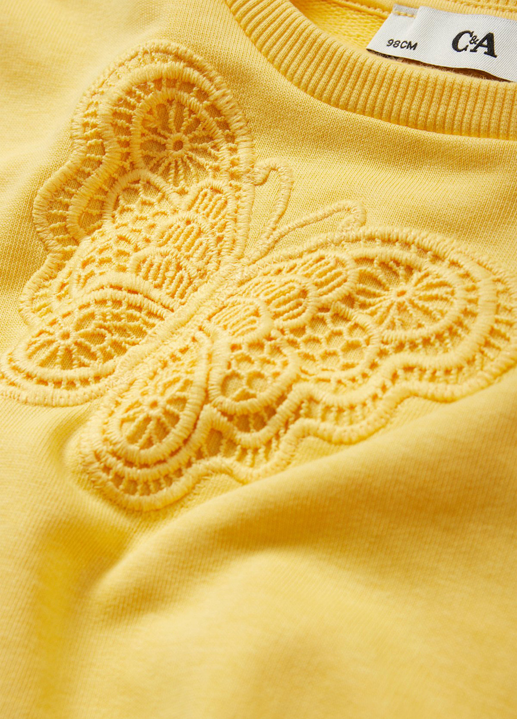 C&A свитшот однотонный желтый кэжуал хлопок