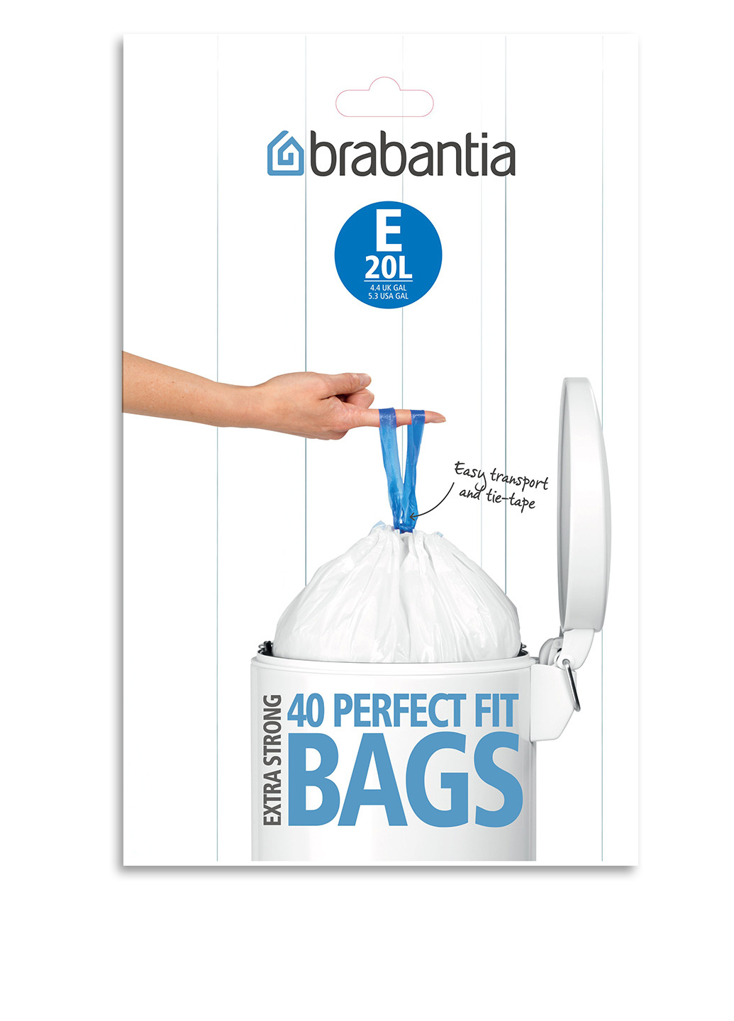 Мешки для мусора (40 шт), 20 л Brabantia однотонный прозрачный