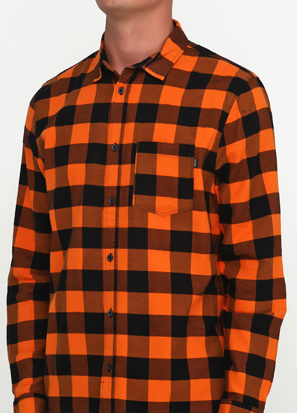 Оранжевая кэжуал рубашка H&M с длинным рукавом