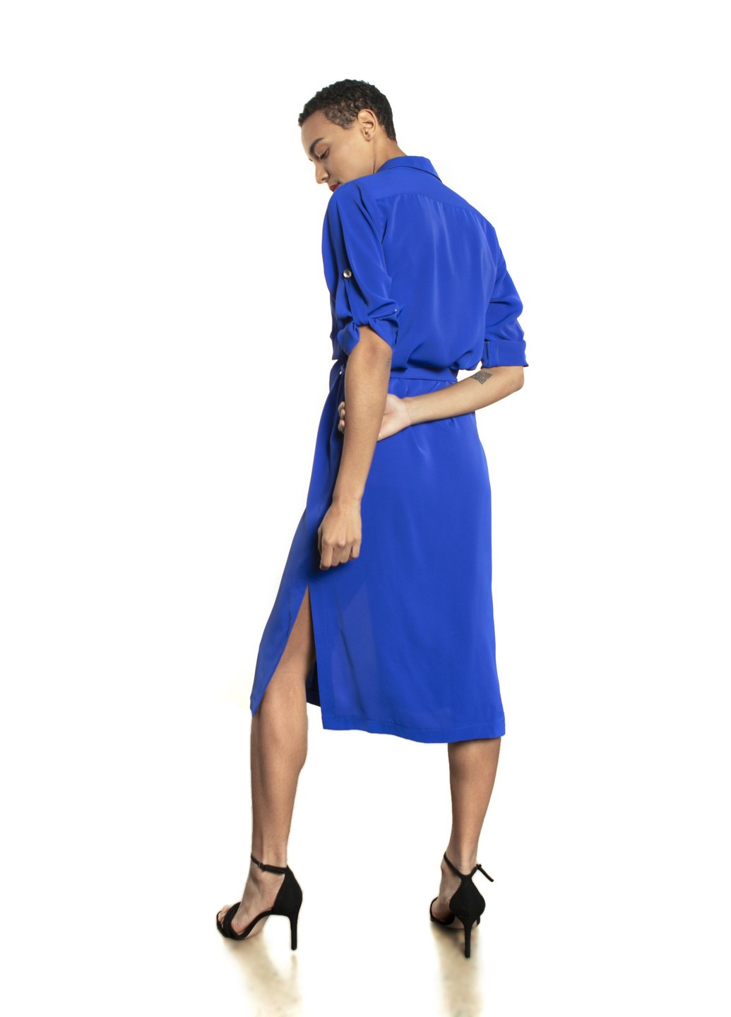 Індиго коктейльна плаття - сорочка сорочка BYURSE однотонна