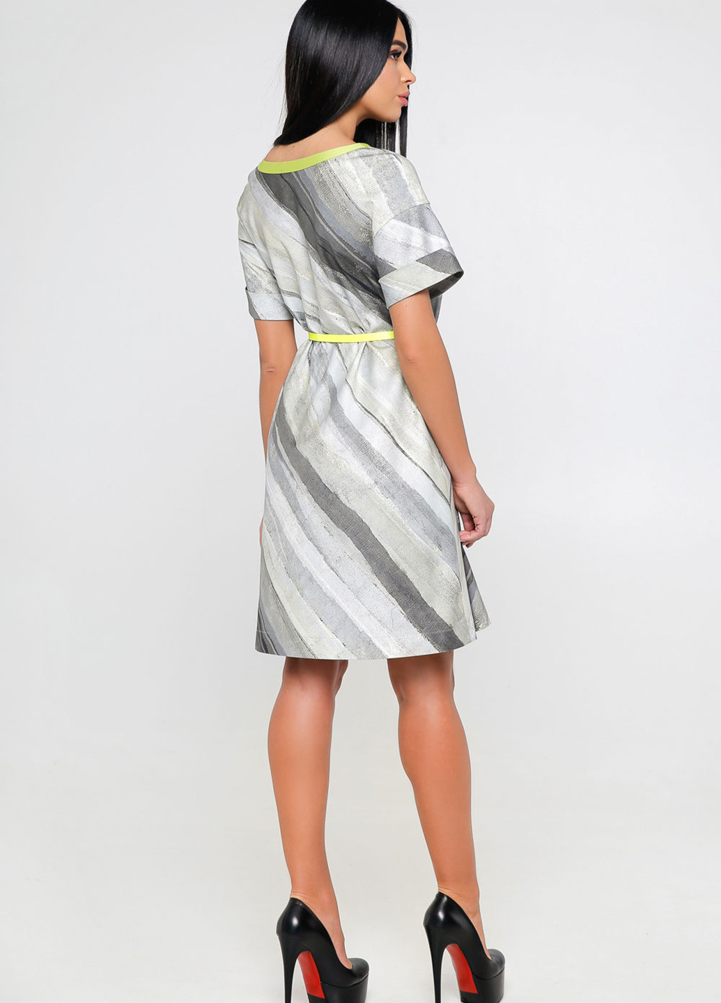 Серое кэжуал платье Favoritti с абстрактным узором