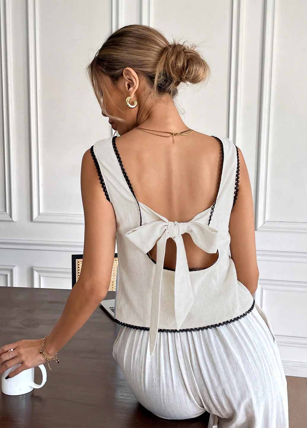 Кремовая блуза SHEIN