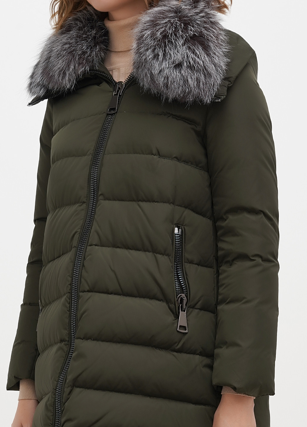 Оливковий зимній Пуховик Moncler