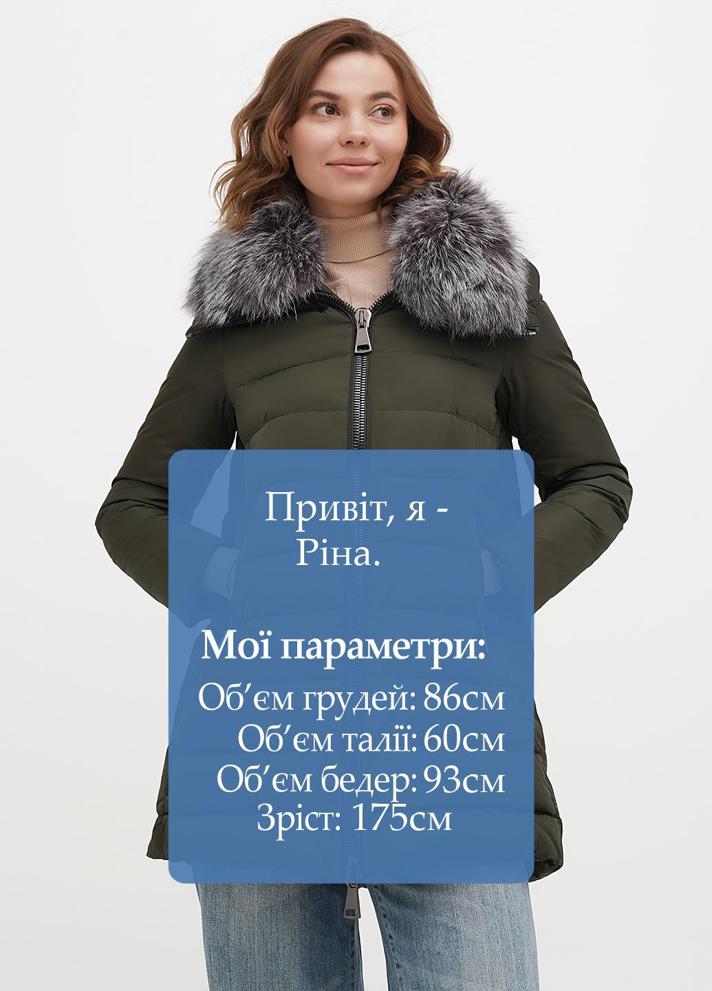 Оливковий зимній Пуховик Moncler