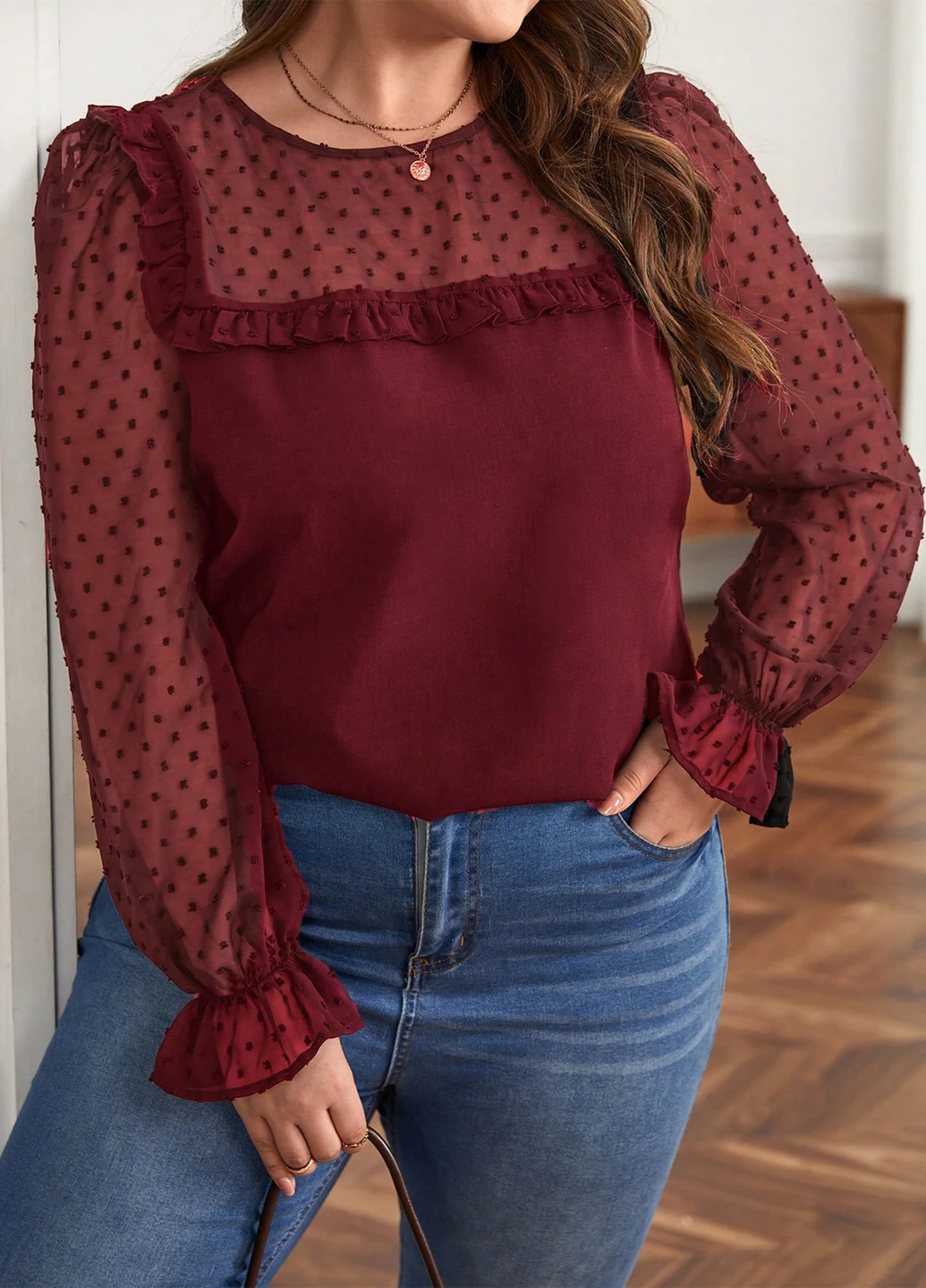 Бордова блуза SHEIN