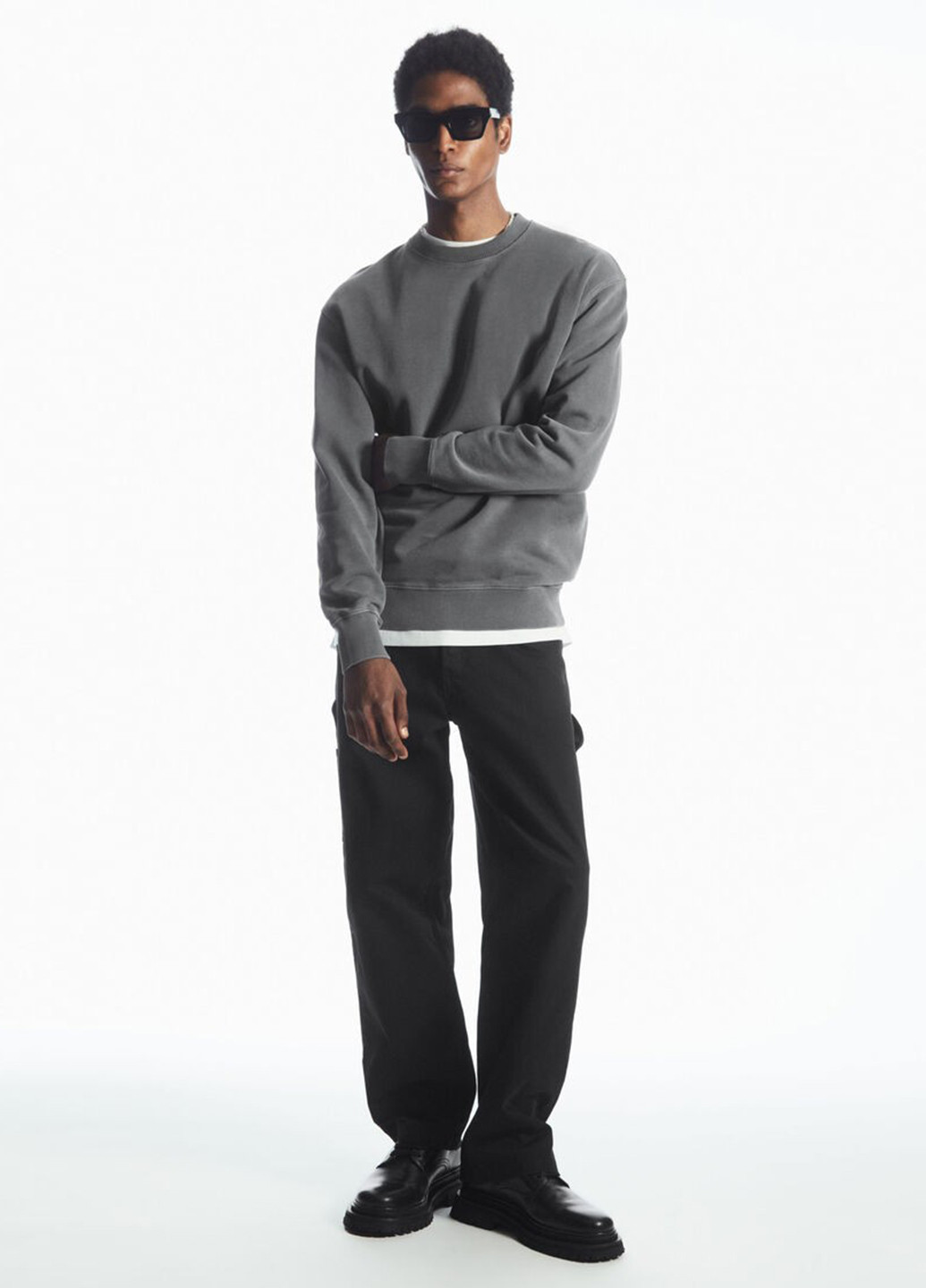 Темно-сірий світшот Cos однотонний без декору (358926082)