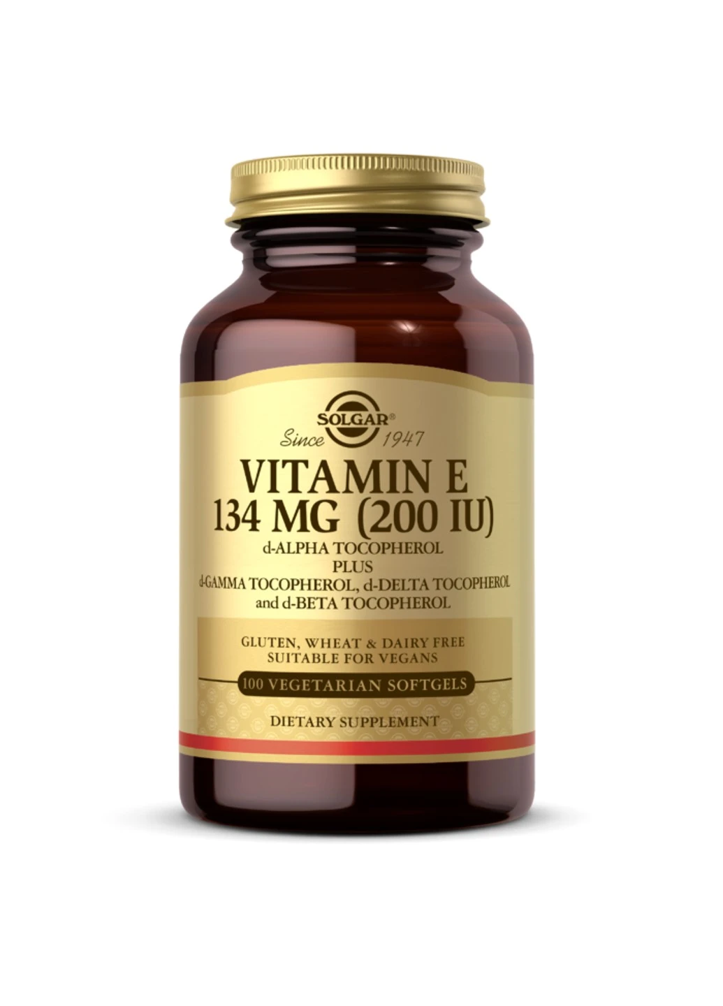 Вітамін Е, 200 МО, Vitamin E 200 IU,, 100 желатинових капсул Solgar (255407958)