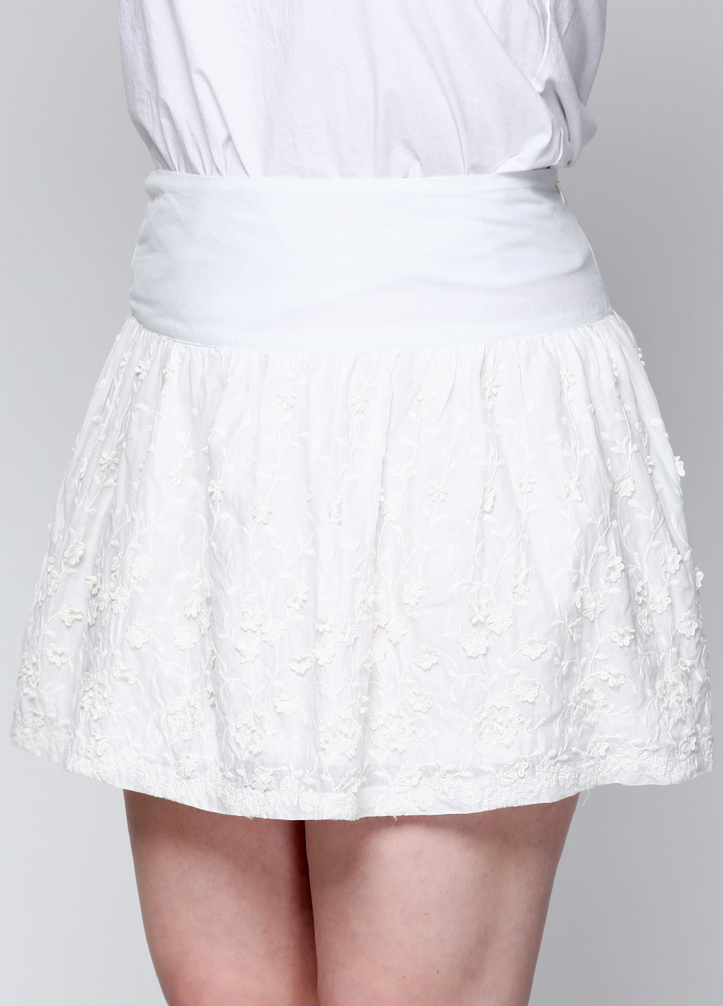 Белая кэжуал однотонная юбка Morgan а-силуэта (трапеция)
