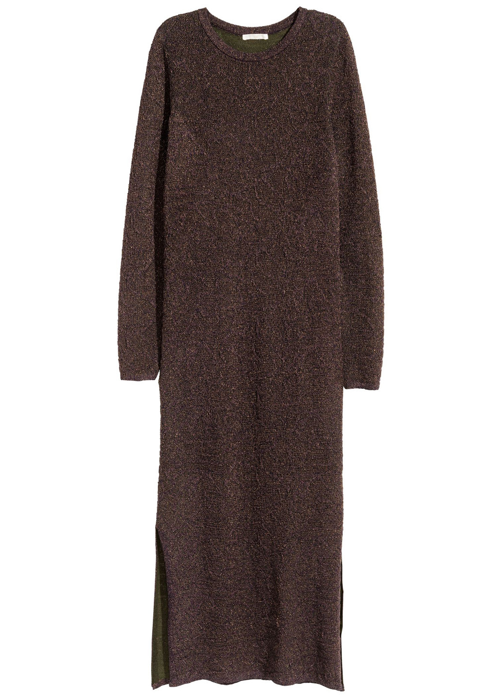 Темно-коричнева кежуал плаття, сукня сукня светр H&M меланжева