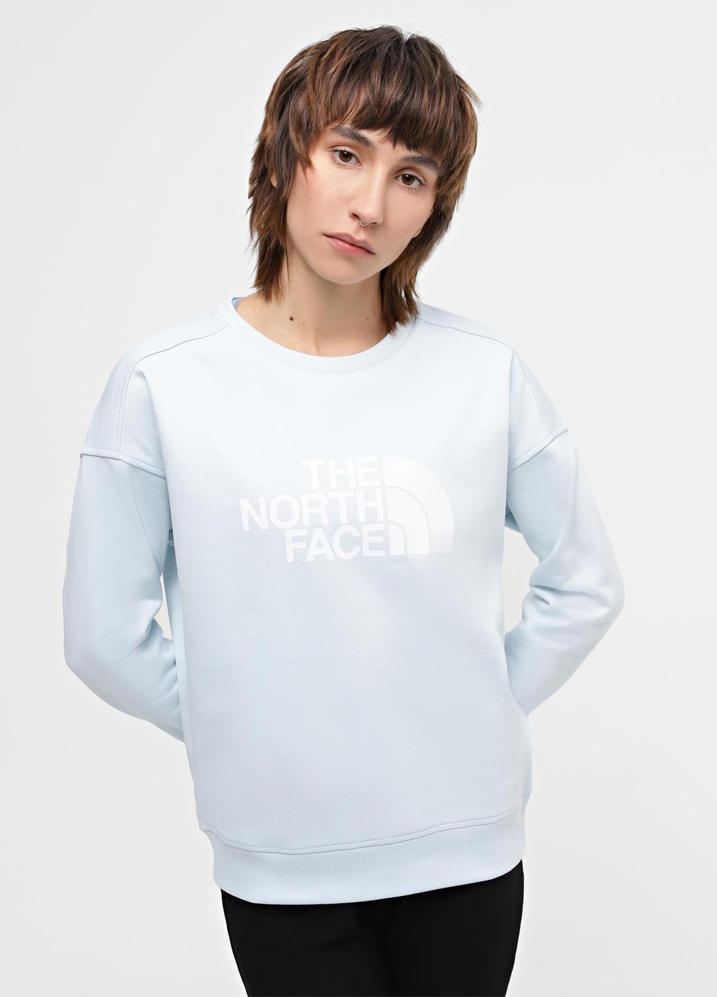 Светло-голубой свитшот The North Face логотип без декора (363354106)