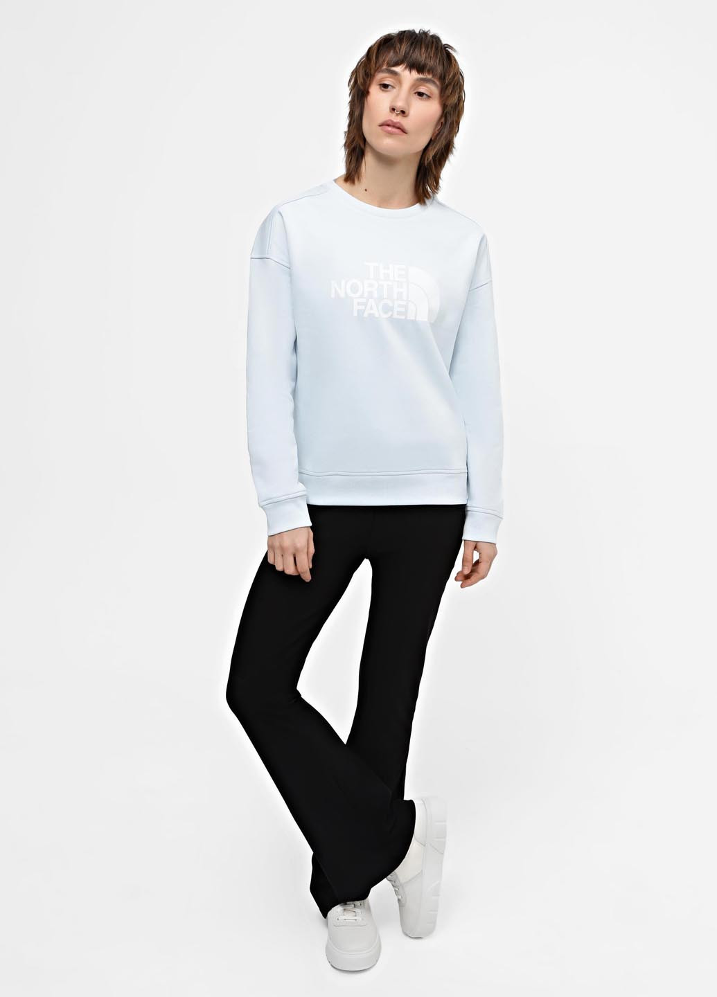 Светло-голубой свитшот The North Face логотип без декора (363354106)