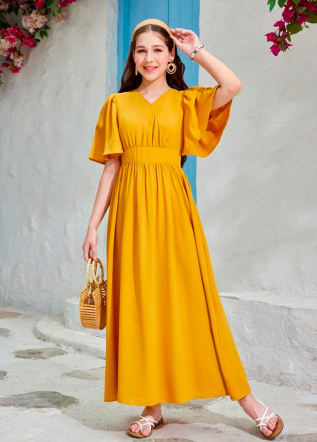 Горчичное платье SHEIN (326333356)