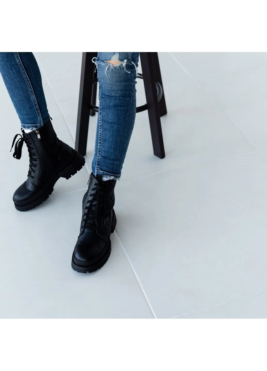 Осенние ботинки женские skye 3320 41 26 см черный Fashion из искусственной кожи