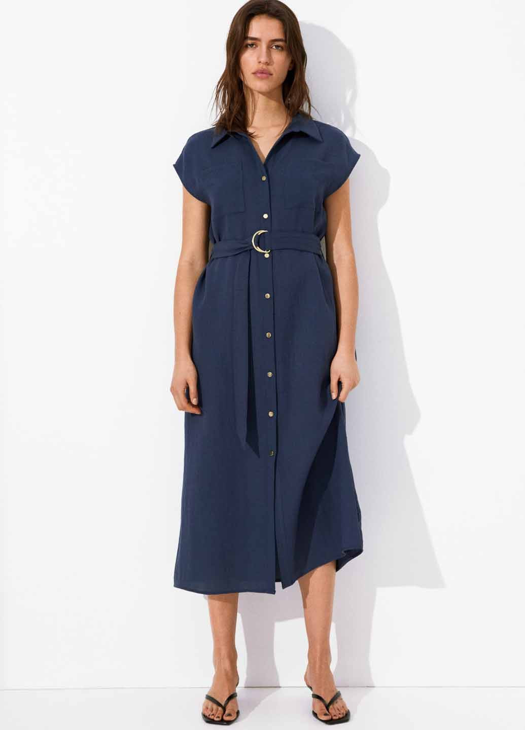 Синя кежуал сукня H&M однотонна