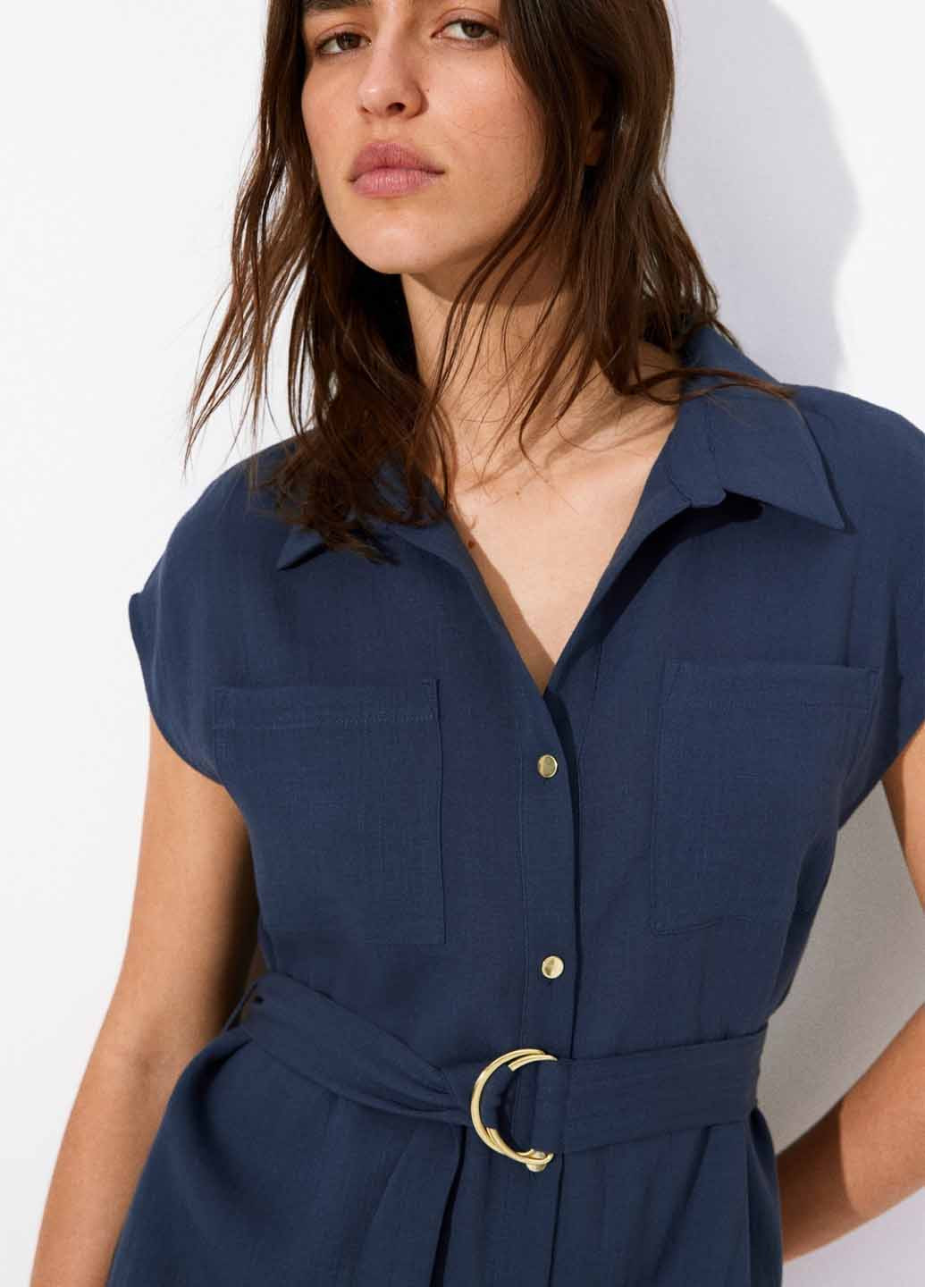 Синя кежуал сукня H&M однотонна