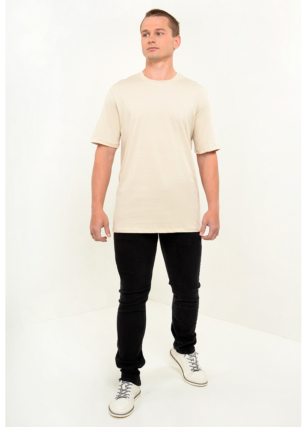 Комбинированная футболка 2784 xl бежевый (2000904199174) Figo