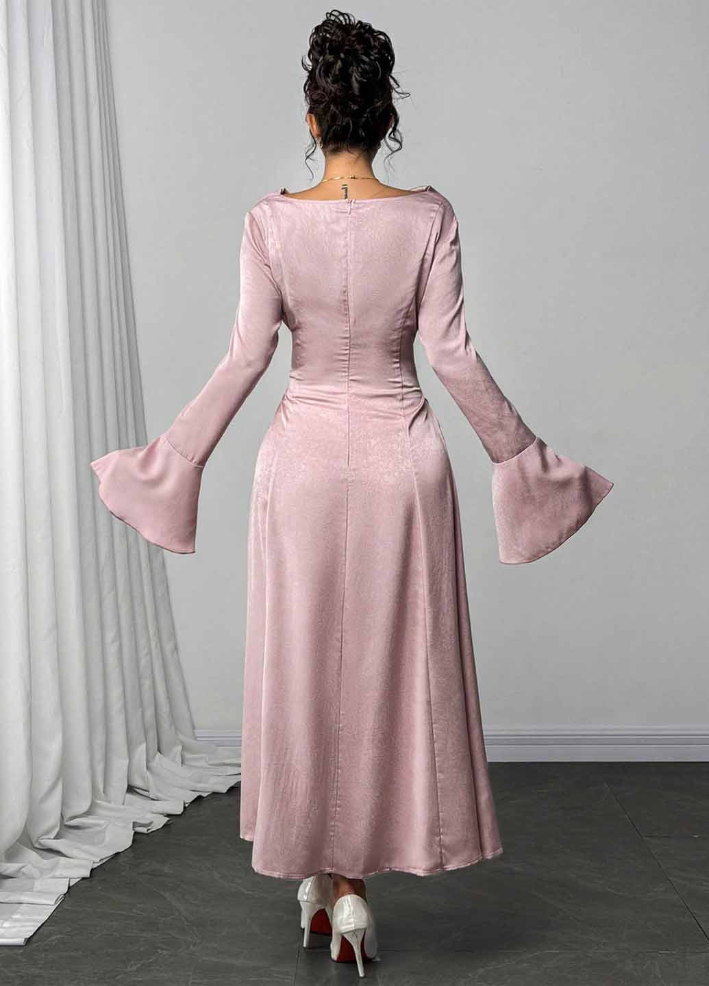 Рожево-коричнева вечірня сукня а-силует SHEIN однотонна