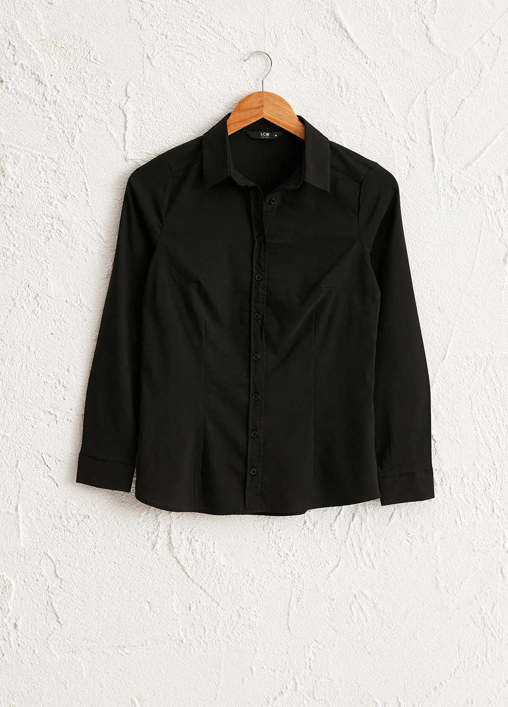 Черная кэжуал рубашка однотонная LC Waikiki