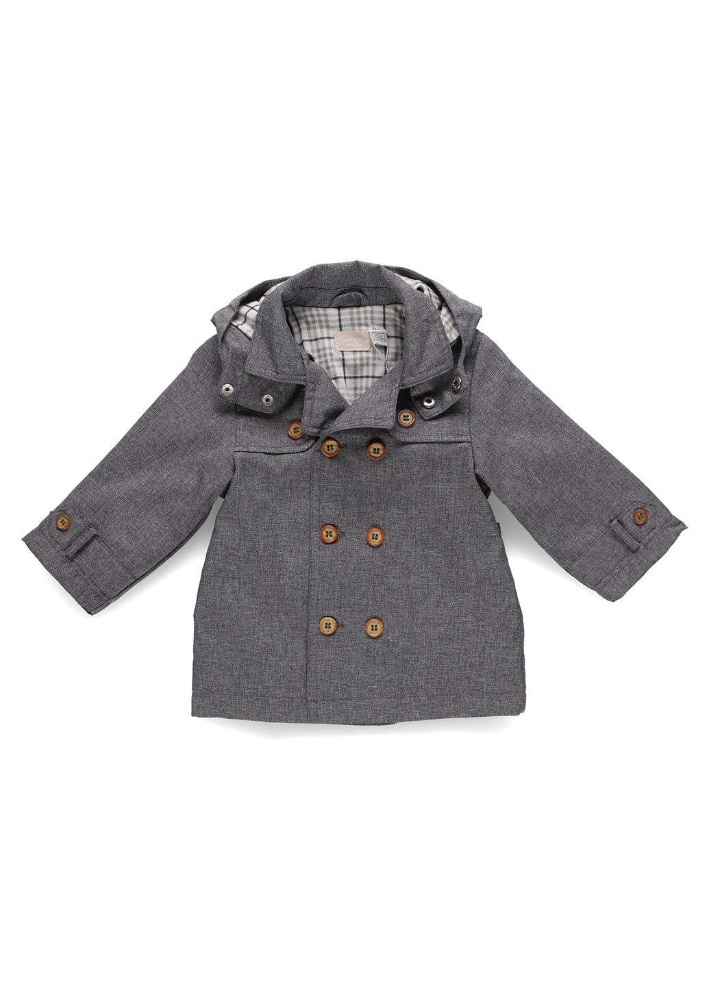 Серое демисезонное Пальто двубортное Chicco