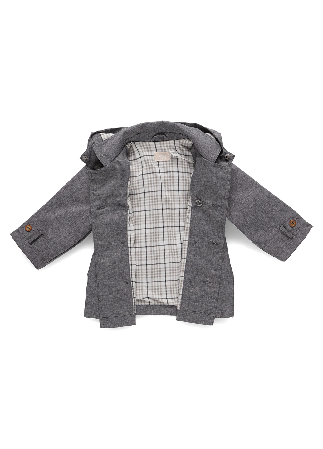 Серое демисезонное Пальто двубортное Chicco