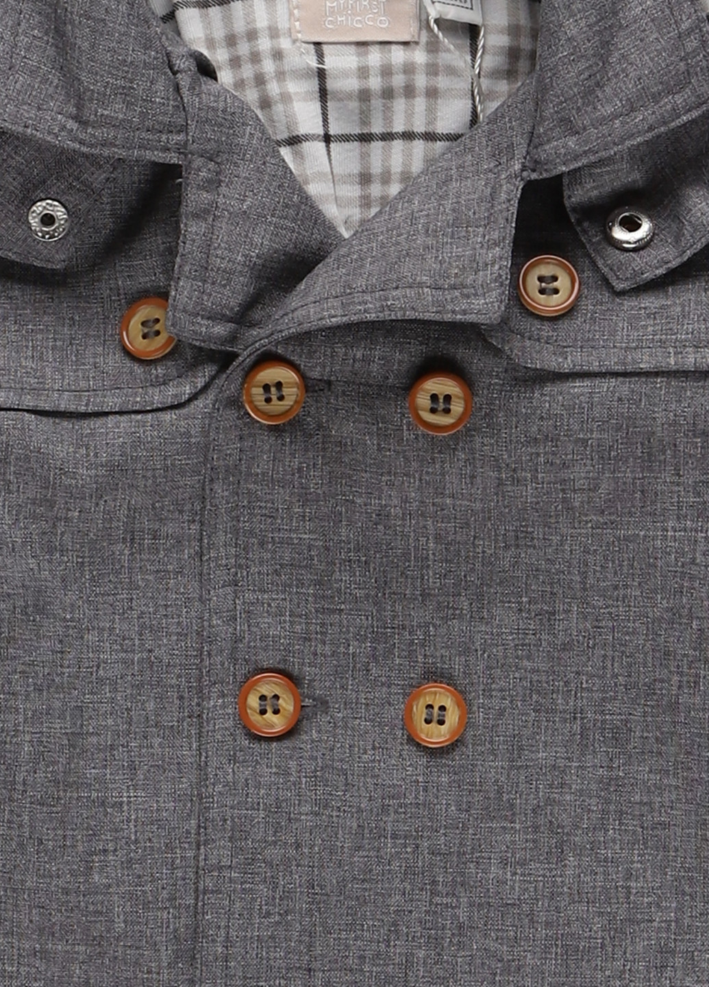 Серое демисезонное Пальто двубортное Chicco