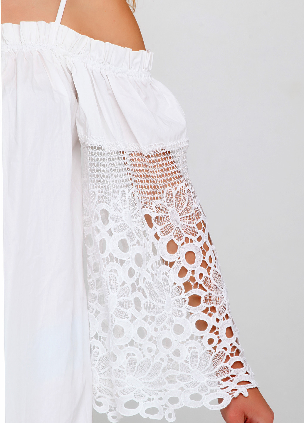 Белое кэжуал платье а-силуэт Bubble однотонное