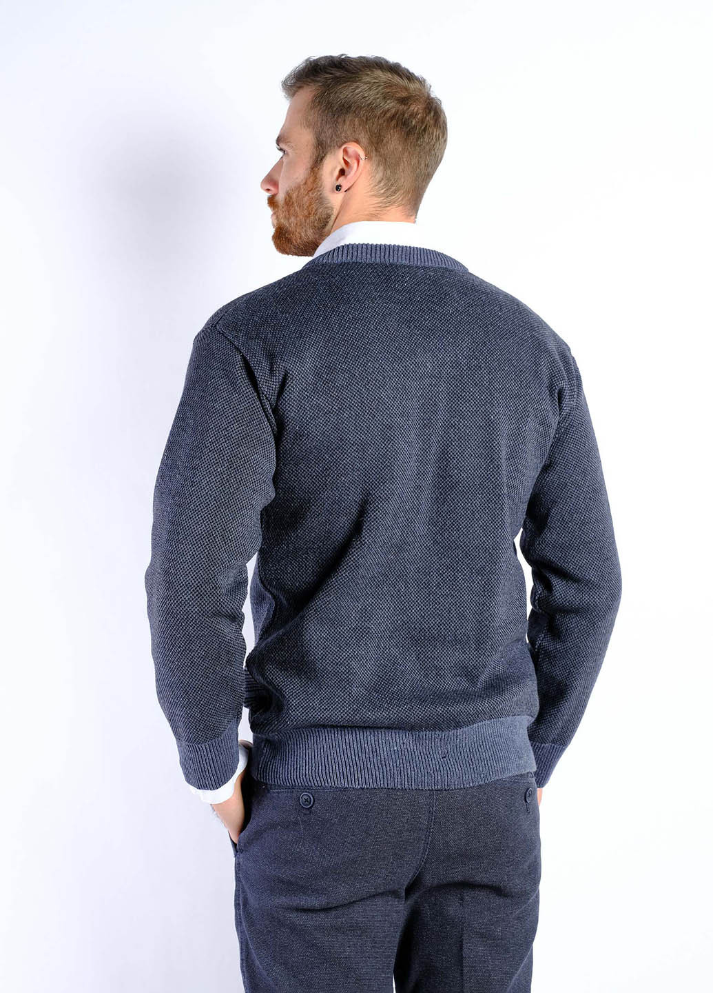 Сіро-синій демісезонний пуловер пуловер Time of Style