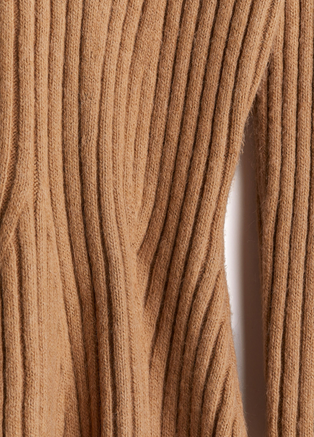 Светло-коричневое кэжуал платье платье-свитер H&M однотонное