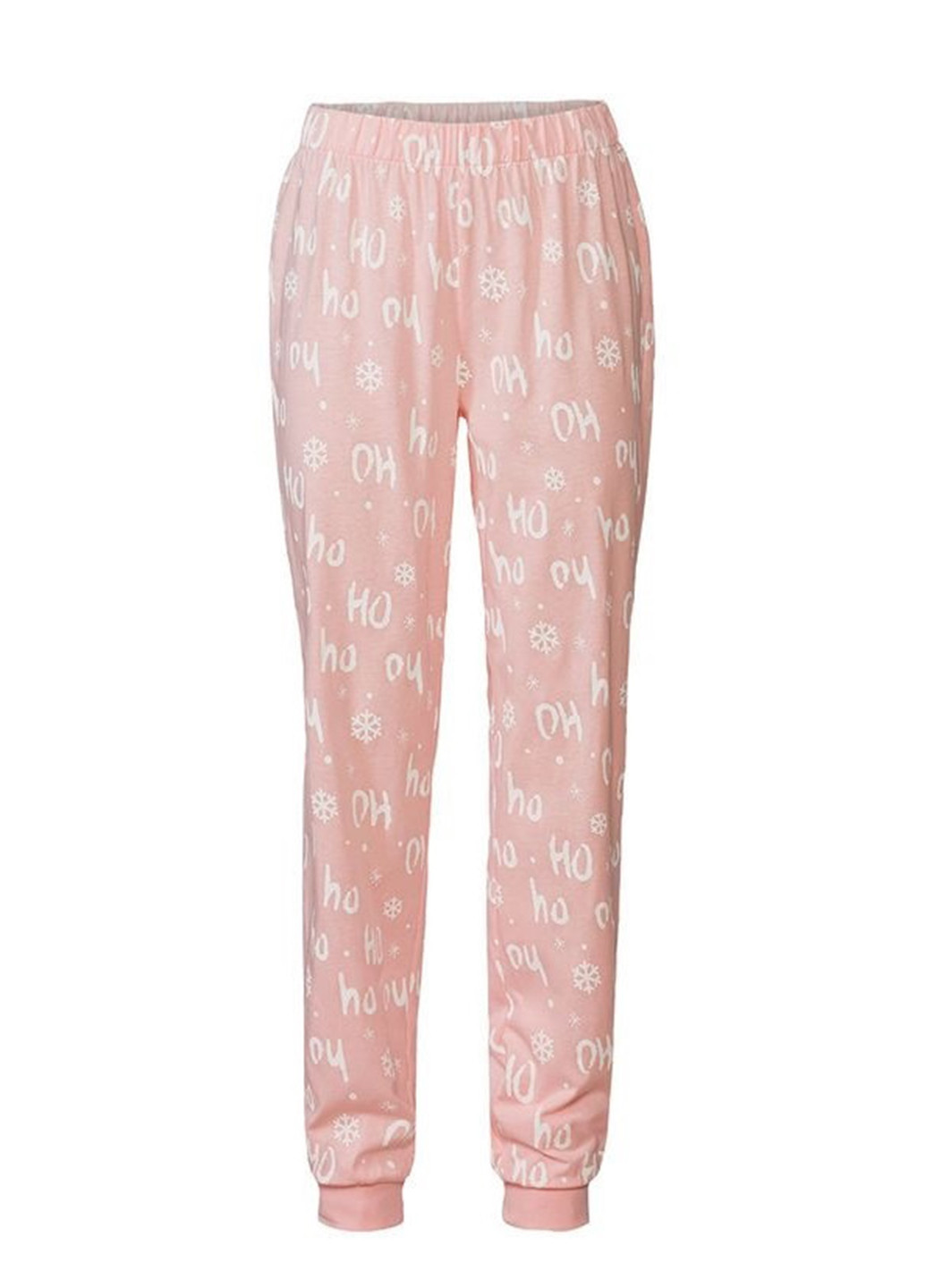 Светло-розовая всесезон пижама (лонгслив, брюки) лонгслив + брюки Esmara