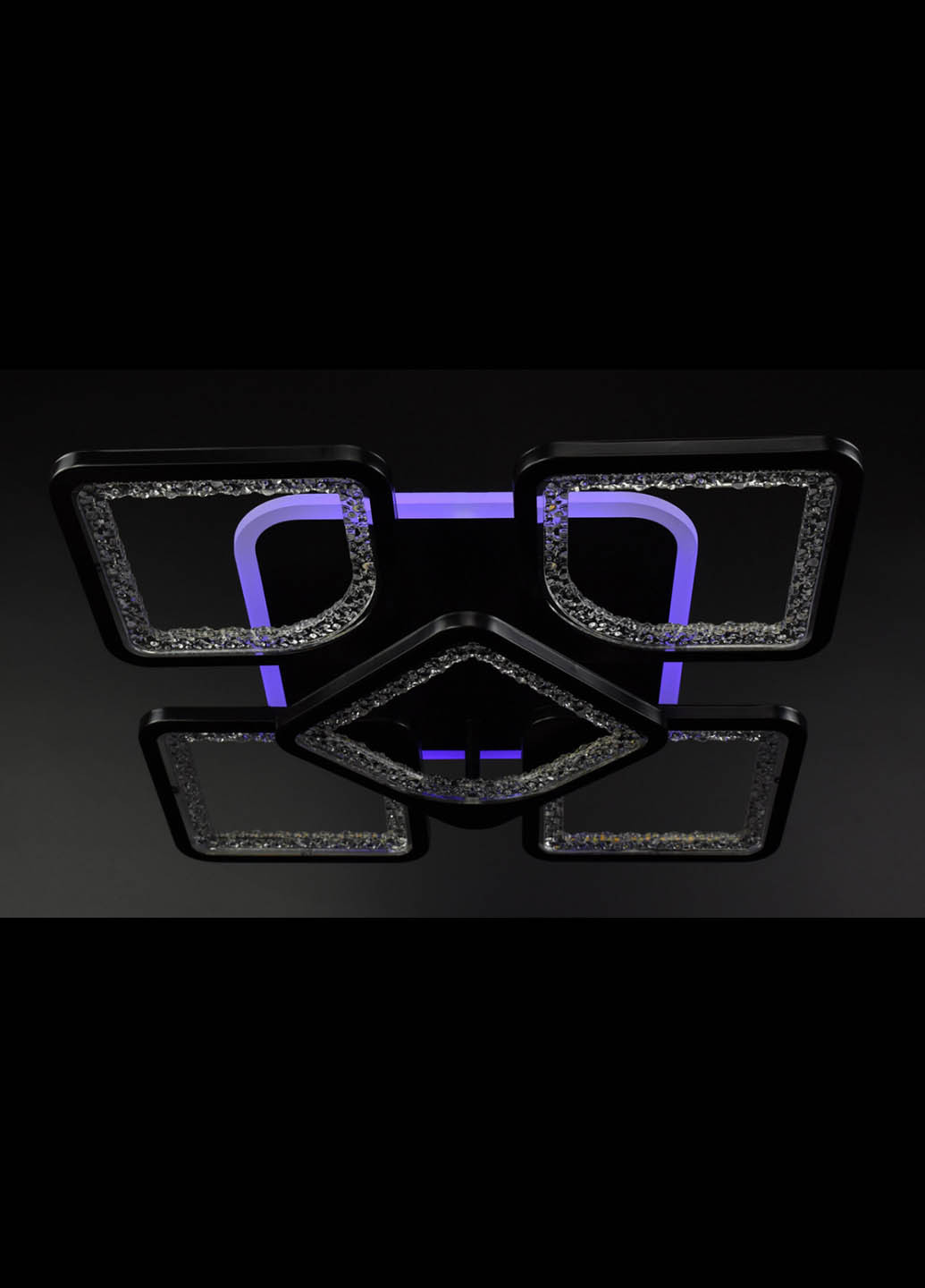 Люстра стельова LED з пультом A2281 / 4 + 1SQ-RGB-bk Чорний 11х40х40 см. Handmade (234537748)