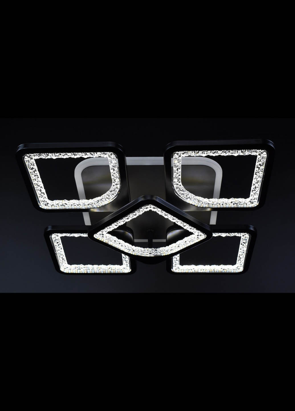 Люстра стельова LED з пультом A2281 / 4 + 1SQ-RGB-bk Чорний 11х40х40 см. Handmade (234537748)