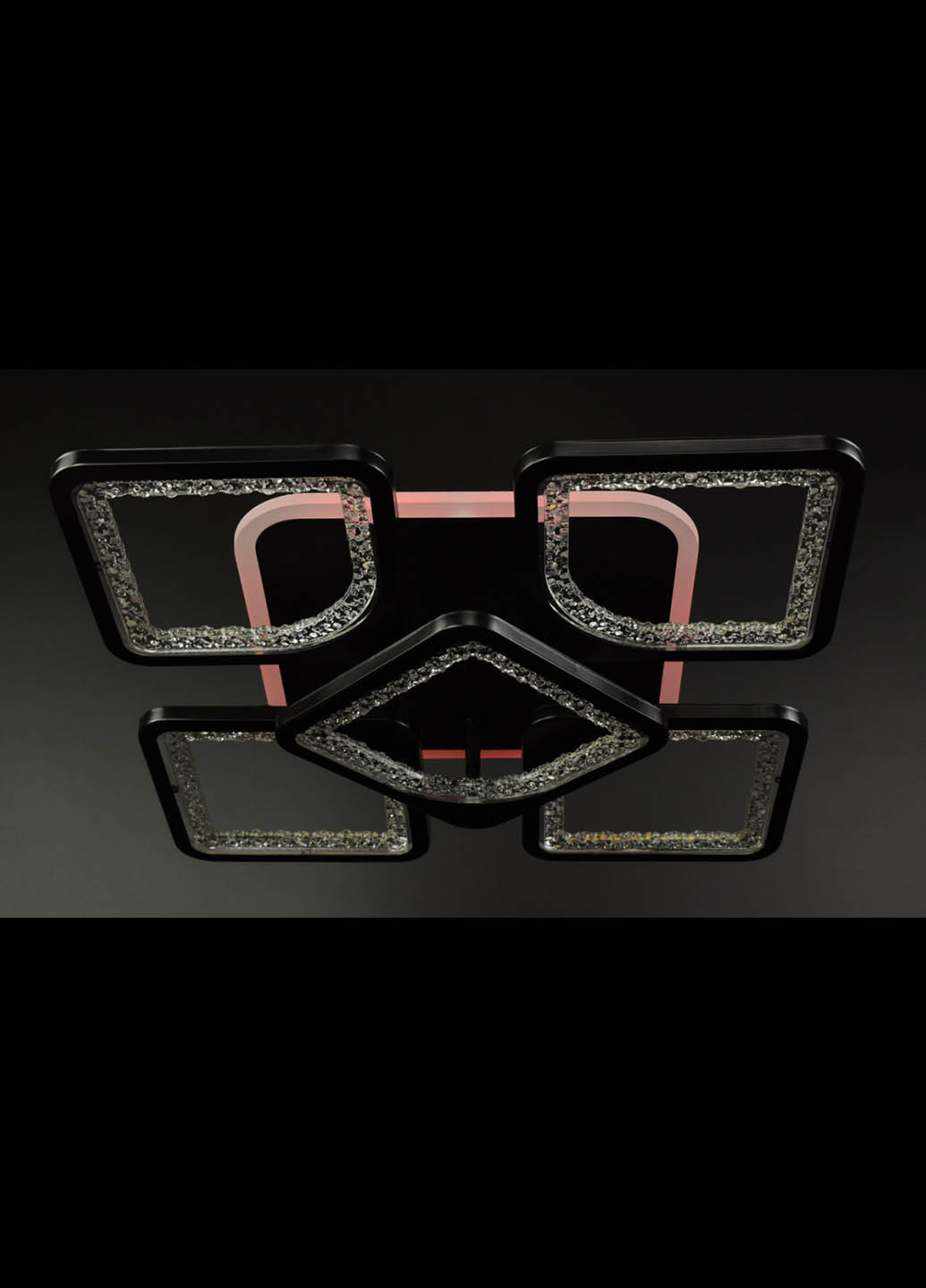 Люстра стельова LED з пультом A2281 / 4 + 1SQ-RGB-bk Чорний 11х40х40 см. Handmade (234537748)