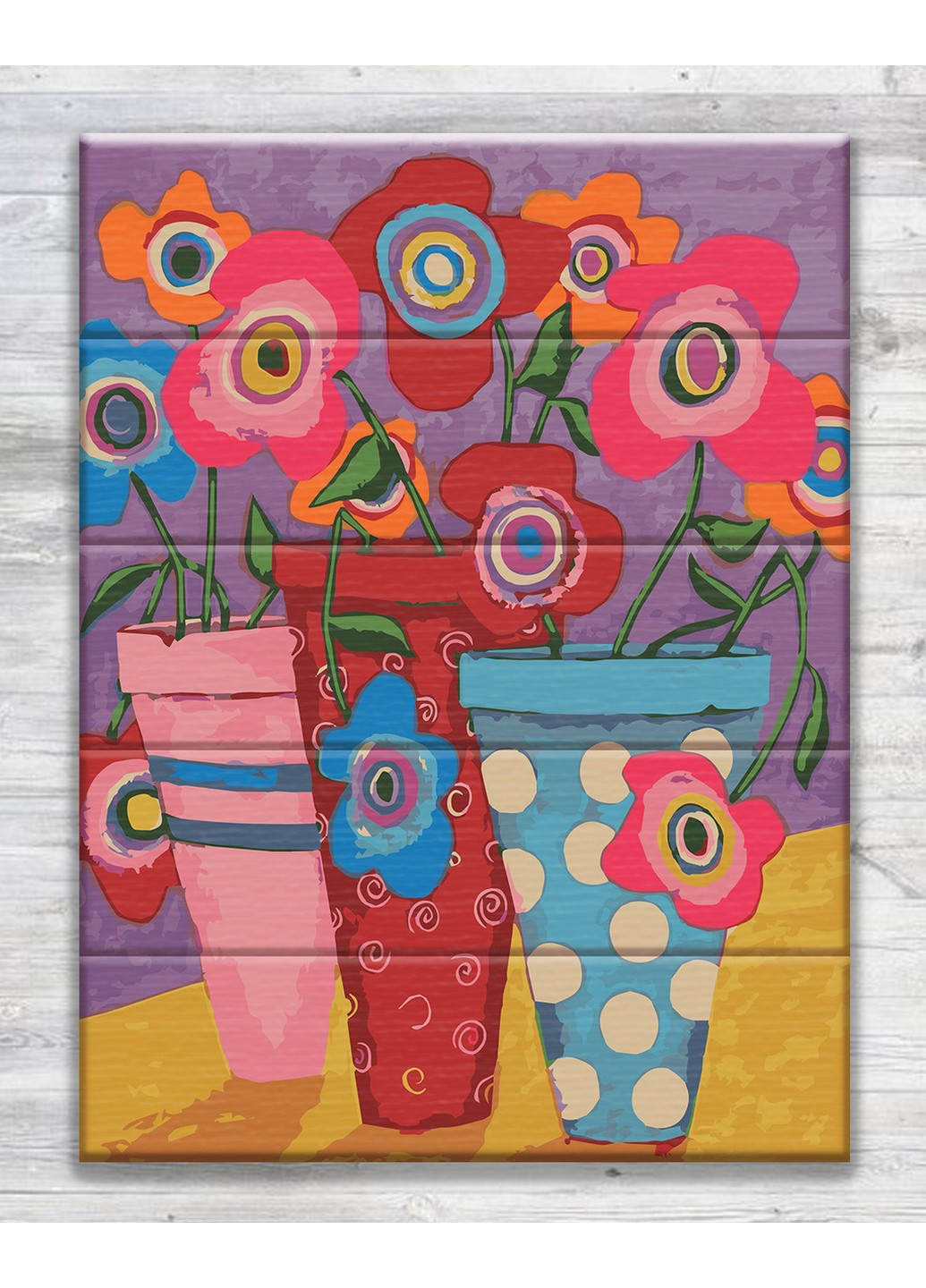 Картина за номерами на дереві "Різнобарвні квіти" 30х40 см ArtStory (253102988)