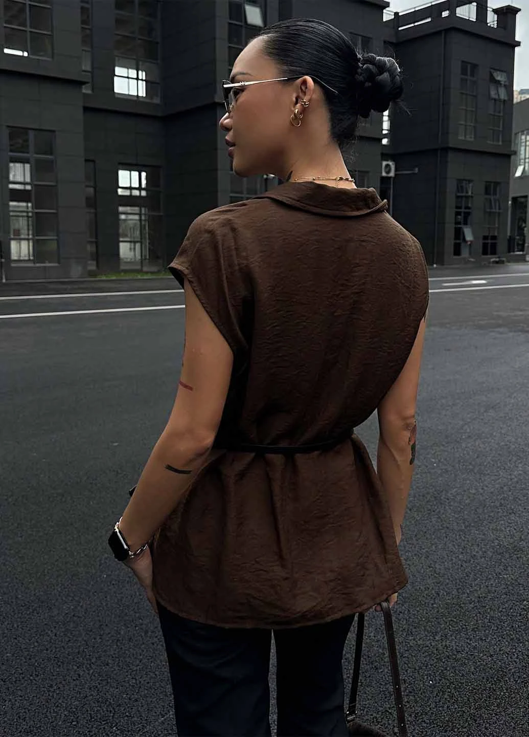 Коричнева блуза SHEIN