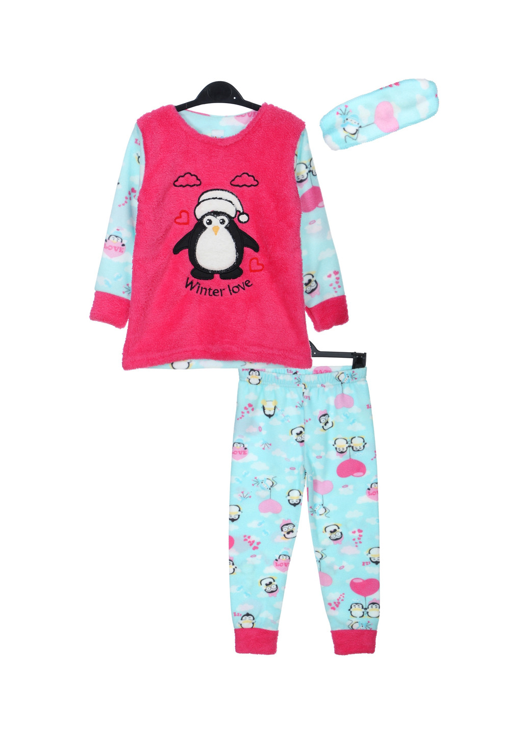 Комбинированная всесезон пижама (свитшот, брюки, маска для сна) свитшот + брюки Cazibesi