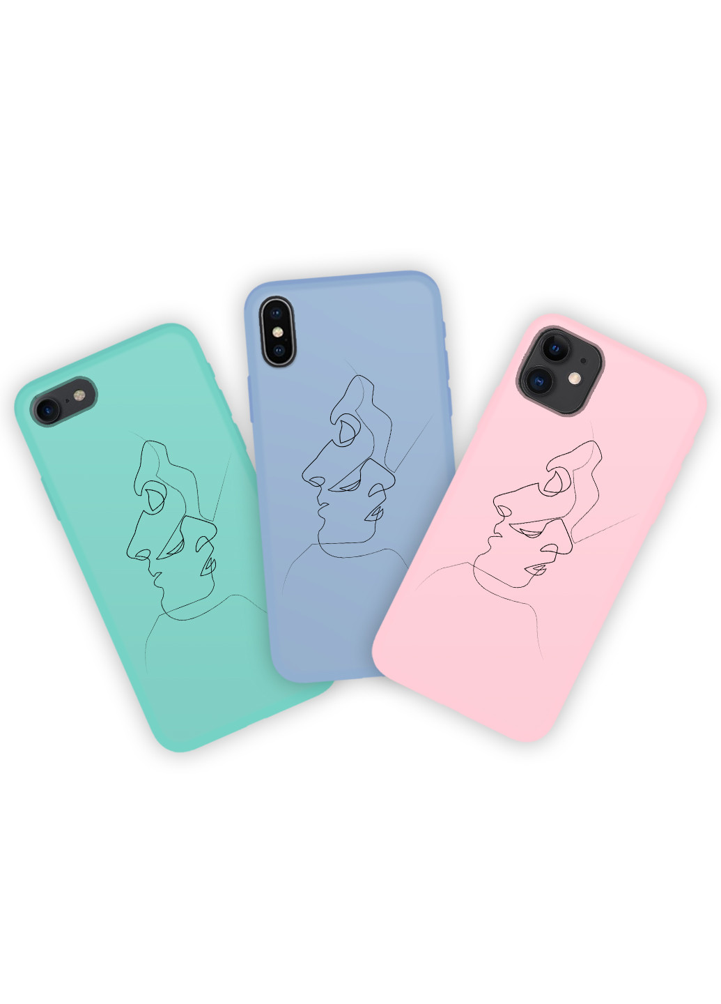 Чехол силиконовый Apple Iphone Xs Контурный минимализм (Contour minimalism) (8938-1356) MobiPrint (219777534)