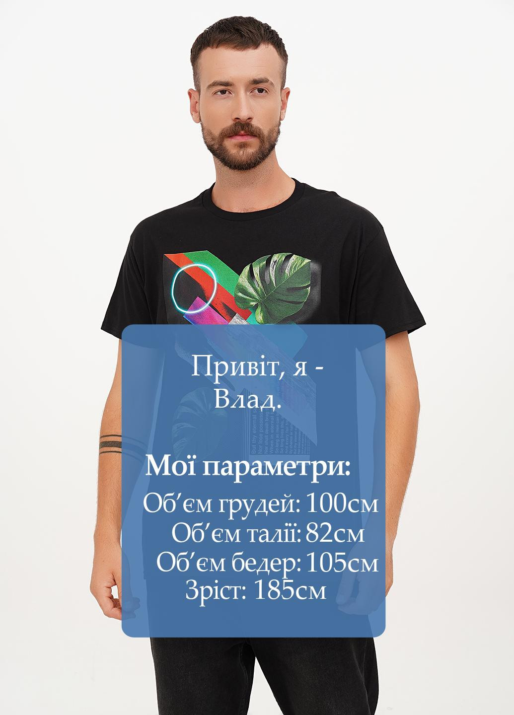 Чорна футболка Hanes