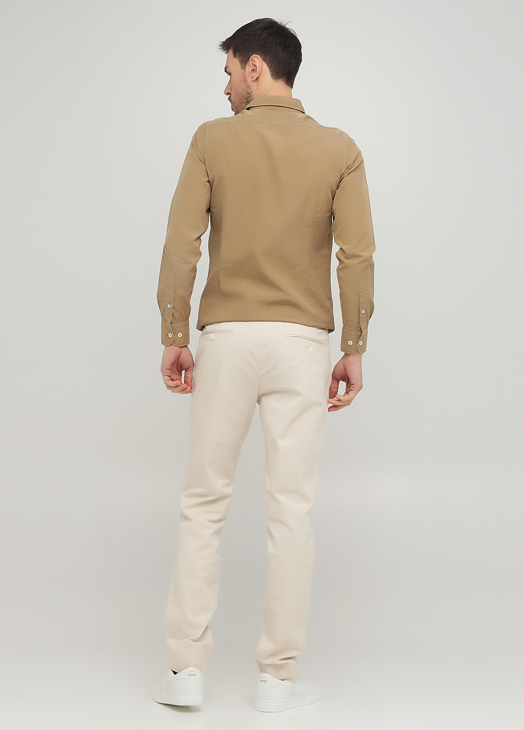 Светло-бежевые кэжуал демисезонные чиносы брюки Massimo Dutti