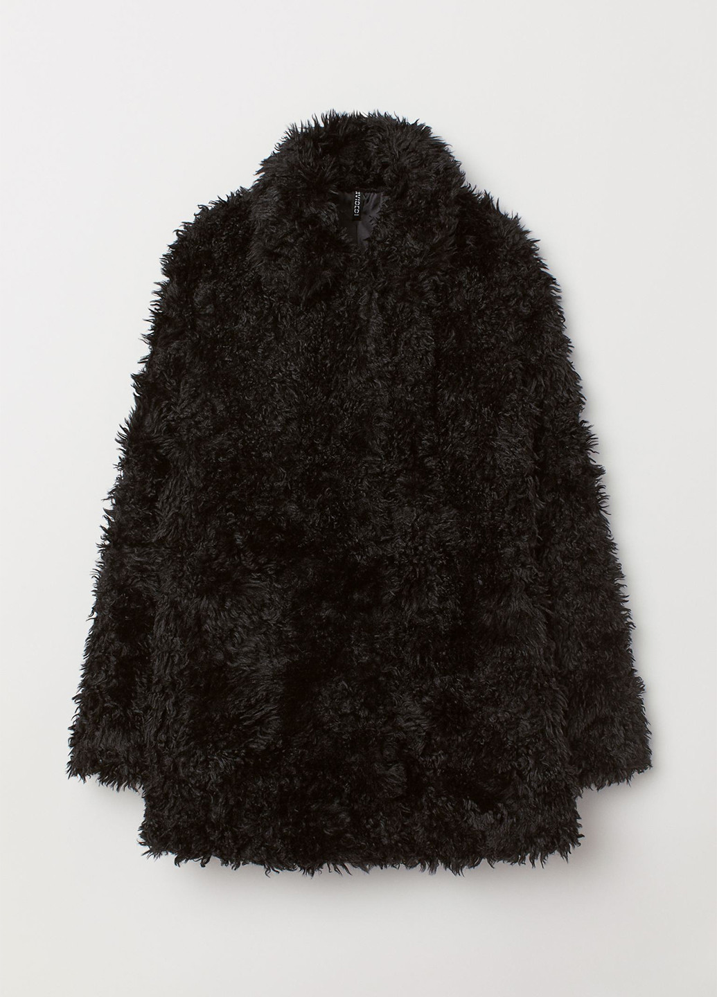 Чорна демісезонна куртка зі штучного меху H&M