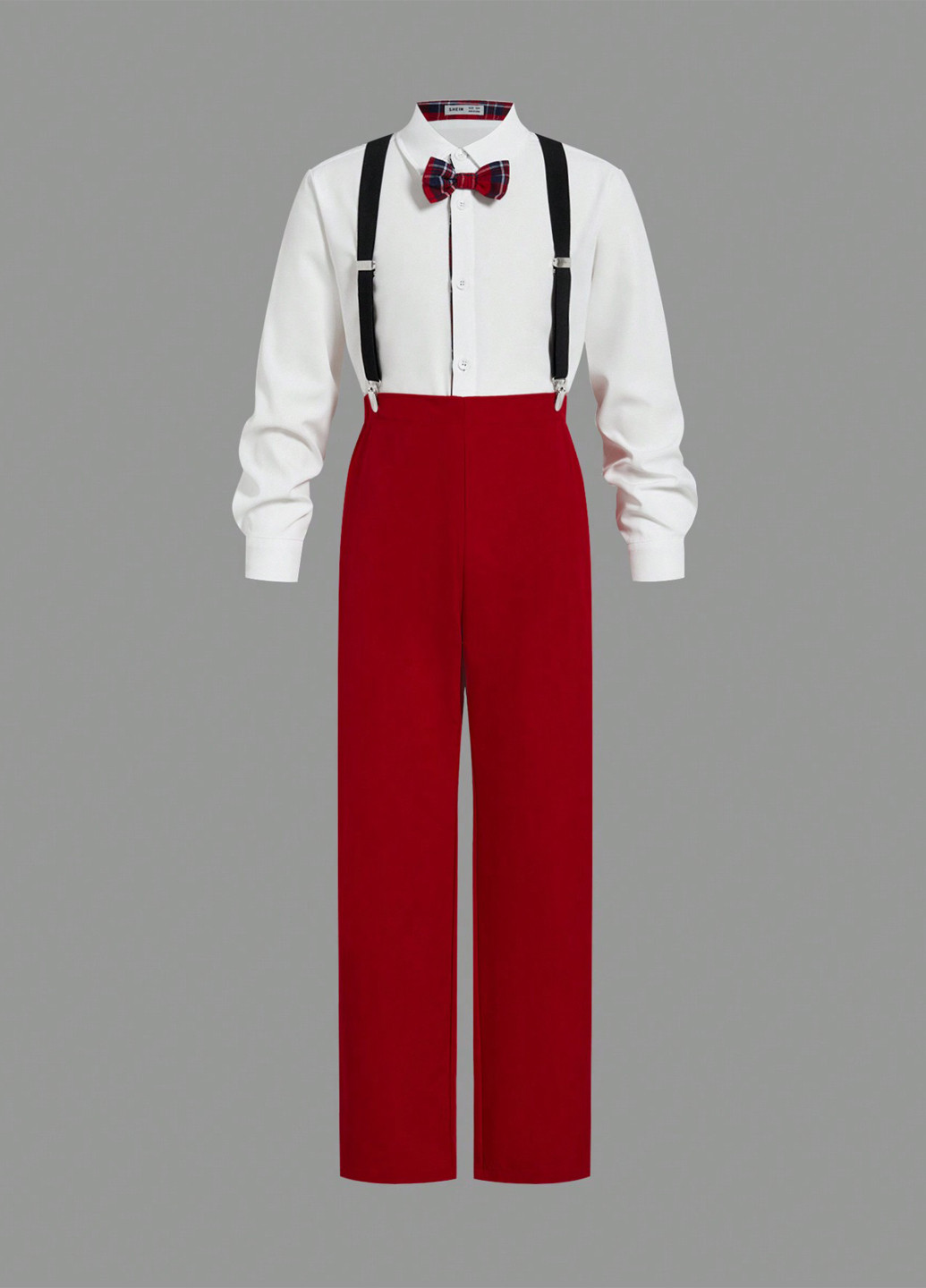 Комбінований демісезонний костюм (сорочка, штани, підтяжки) з сорочкою, брючний SHEIN