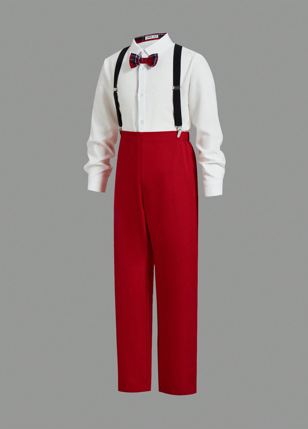 Комбінований демісезонний костюм (сорочка, штани, підтяжки) з сорочкою, брючний SHEIN