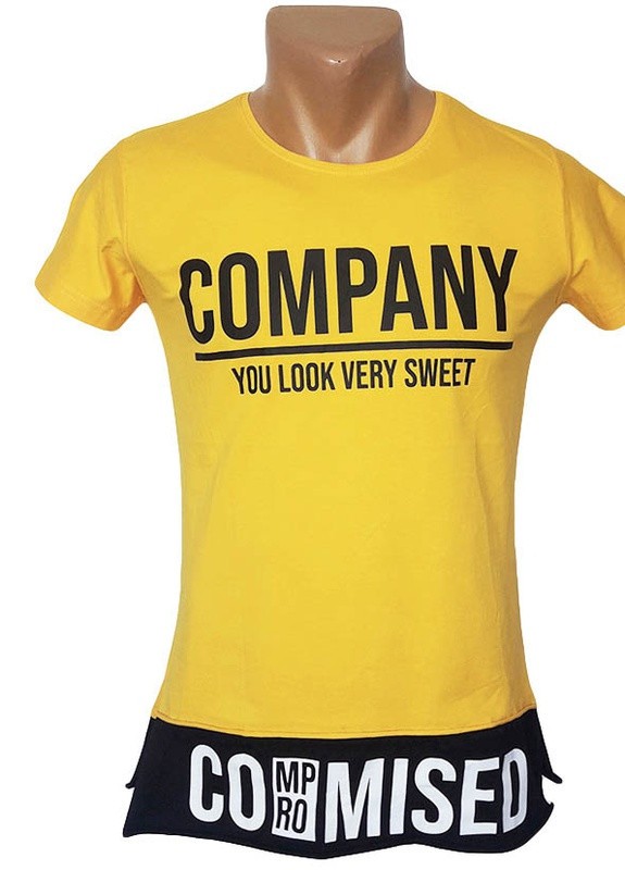 Желтая красивая футболка на лето Virage