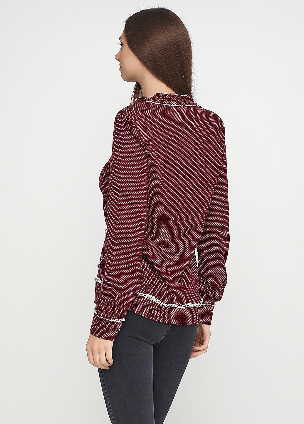 Бордовый демисезонный пуловер пуловер White White