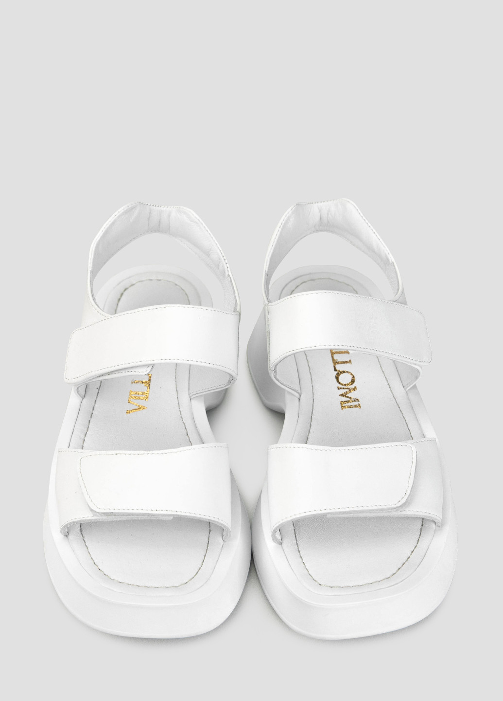 Белые босоножки vm villomi на липучке с белой подошвой