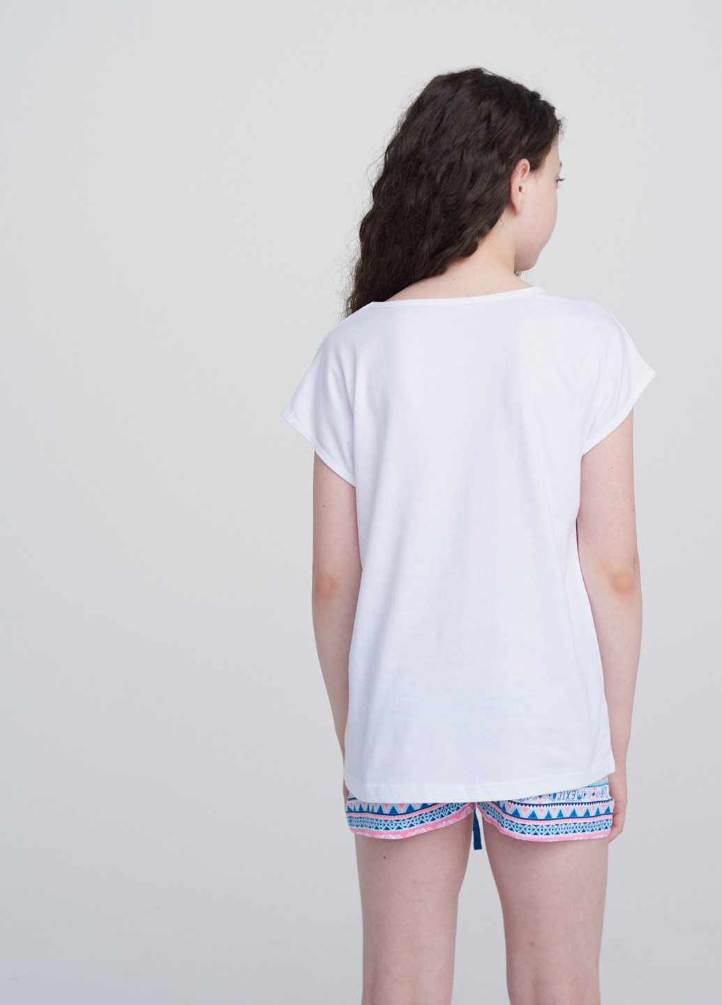 Белая всесезон пижама футболка + шорты SELA