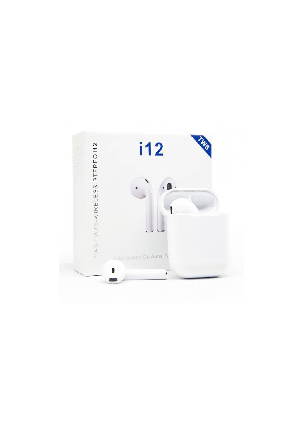 Бездротові сенсорні навушники i12 TWS White Art (254316460)